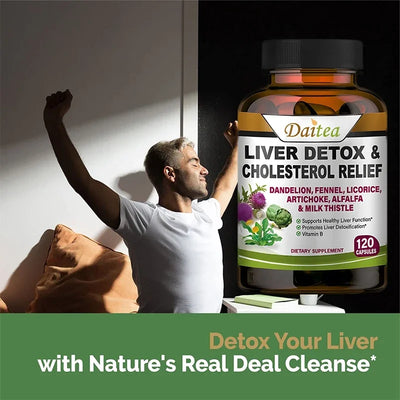 Liver Detox Capsules - Alfalfa, Dandelion & Milk Thistle for Antioxidants