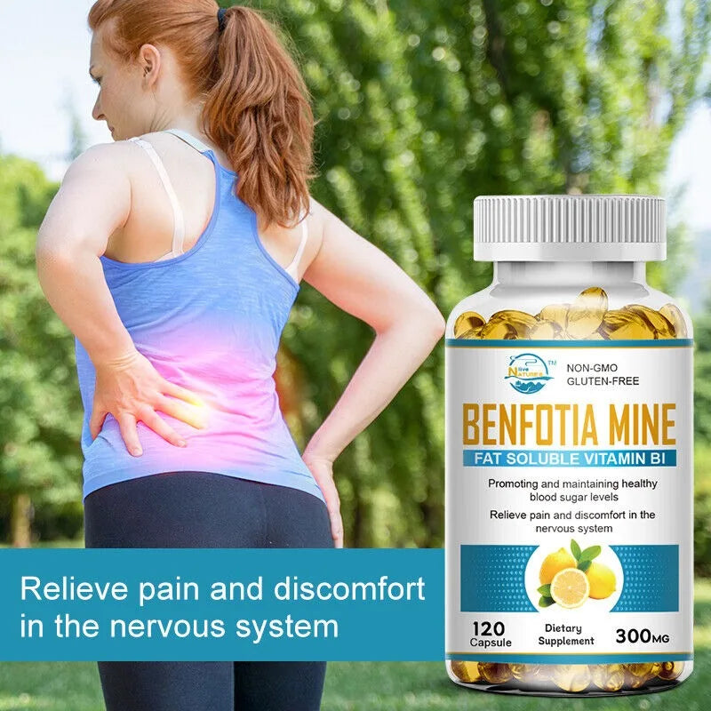 Benfotiamine 300mg Capsules – Fat Soluble Vitamin B1, Gluten-Free