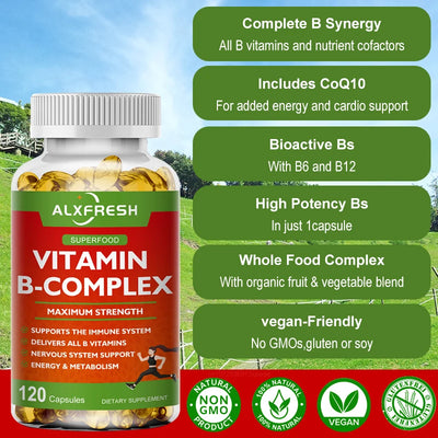 B-Complex Vitamin Supplements - Immune & Energy Support