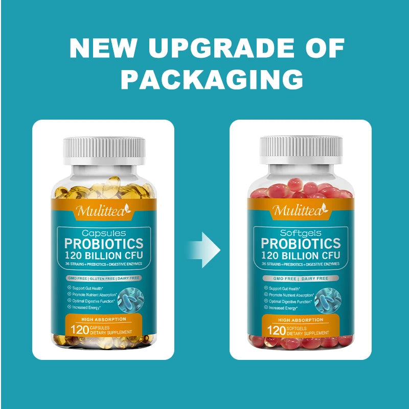 Probiotics & Vitamin E Capsules - Promote Digestion & Skin Health