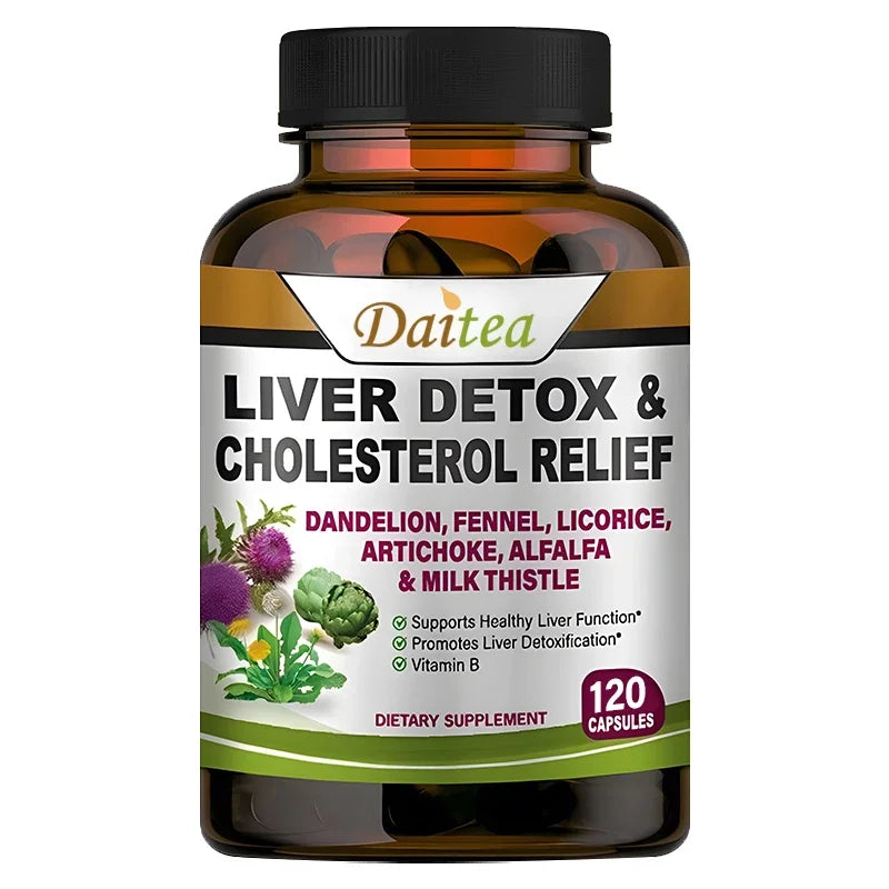 Liver Detox Capsules - Alfalfa, Dandelion & Milk Thistle for Antioxidants