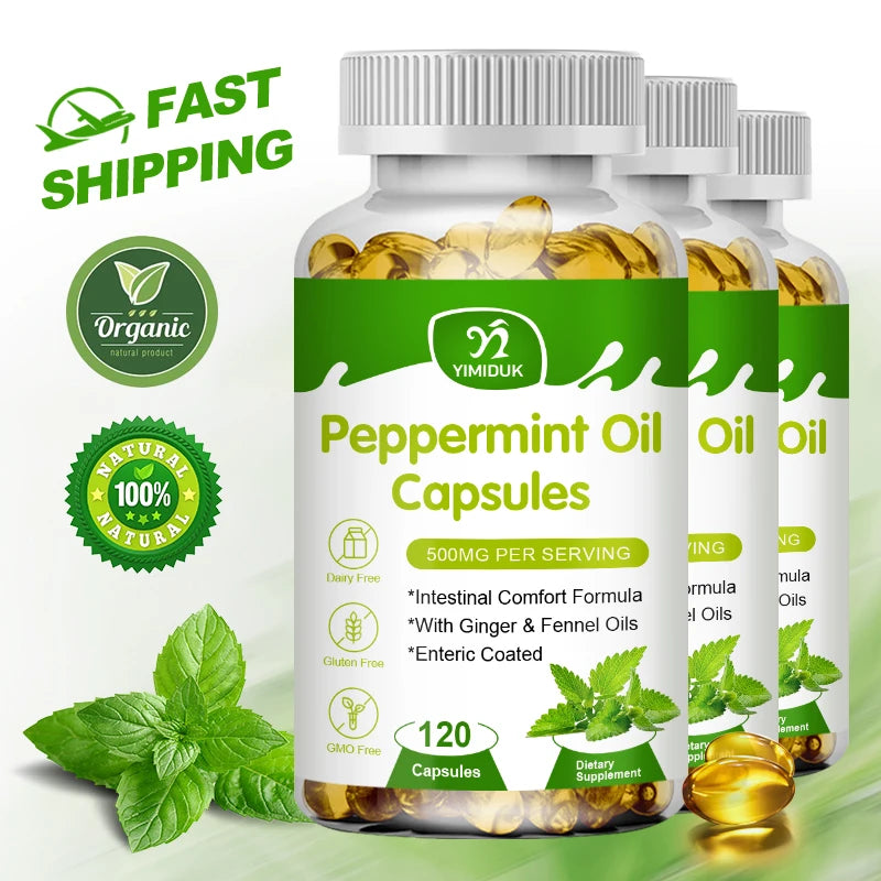 Peppermint Oil & Oregano Oil Capsules – Digestive Aid for Gastrointestinal Health