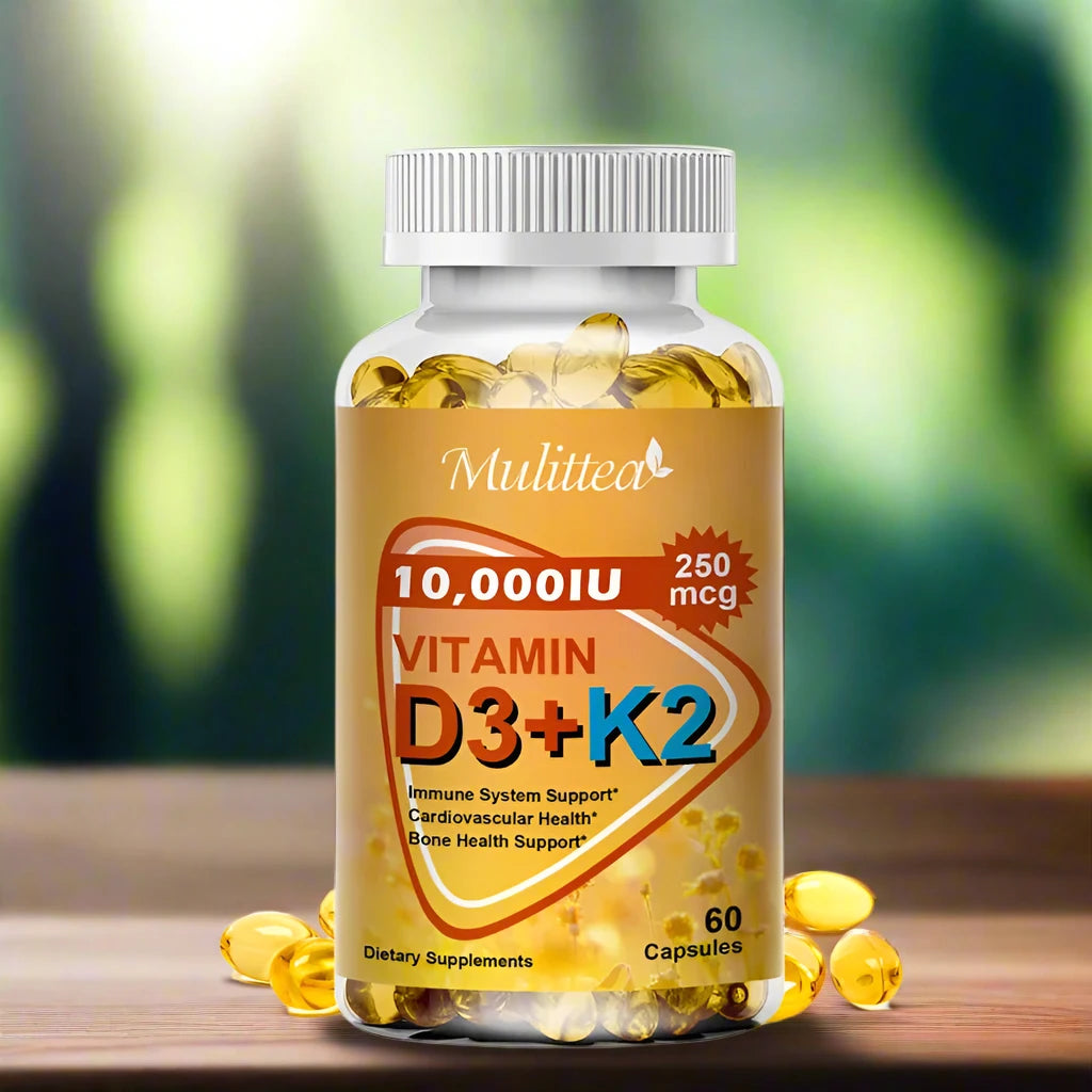 Vitamin D3 + K2 Capsules - Bone, Teeth & Skin Health Support