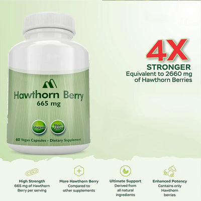 Hawthorn Berry 665mg Capsules – 60 Vegetarian, Non-GMO