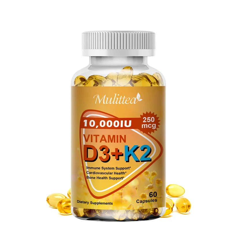 Vitamin D3 + K2 Capsules - Bone, Teeth & Skin Health Support