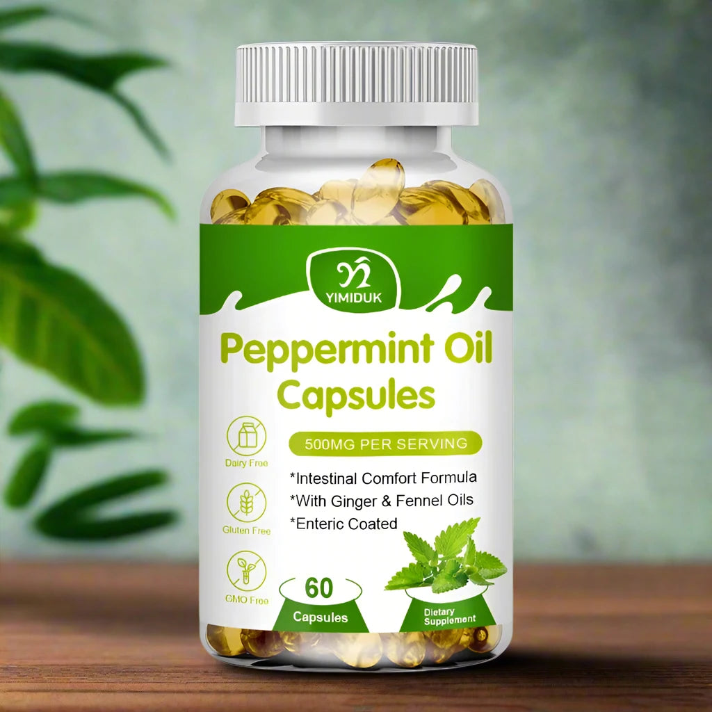 Peppermint Oil & Oregano Oil Capsules – Digestive Aid for Gastrointestinal Health