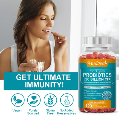 Probiotics & Vitamin E Capsules - Promote Digestion & Skin Health