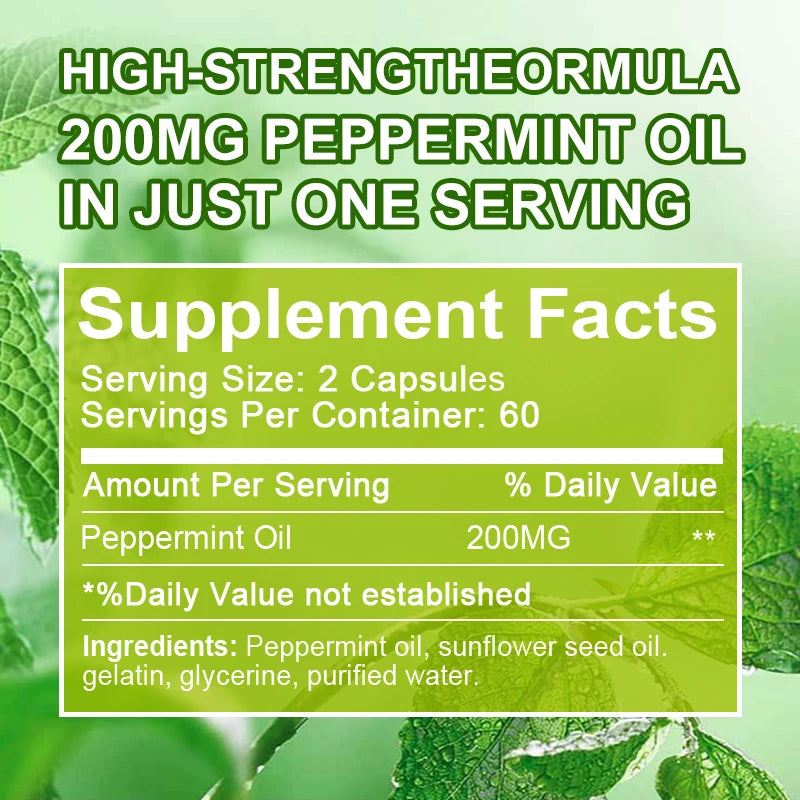 Peppermint Oil & Oregano Oil Capsules – Digestive Aid for Gastrointestinal Health