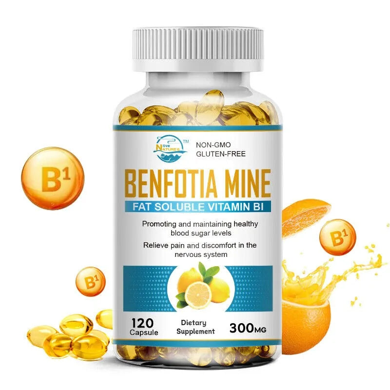 Benfotiamine 300mg Capsules – Fat Soluble Vitamin B1, Gluten-Free