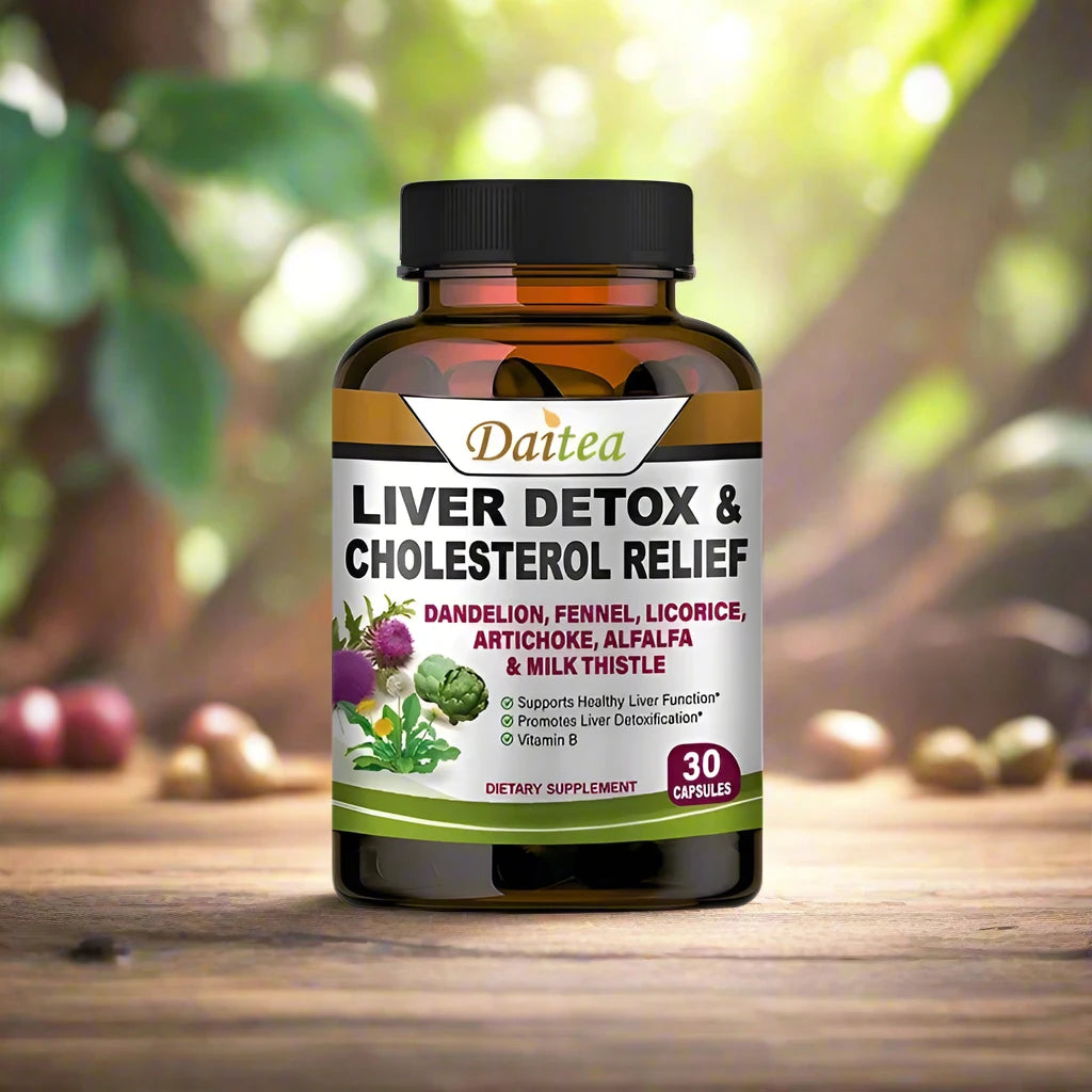 Liver Detox Capsules - Alfalfa, Dandelion & Milk Thistle for Antioxidants