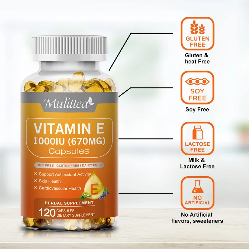 Probiotics & Vitamin E Capsules - Promote Digestion & Skin Health