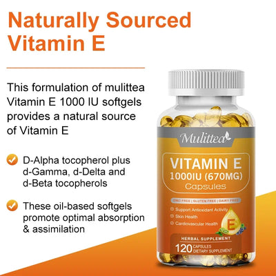 Probiotics & Vitamin E Capsules - Promote Digestion & Skin Health