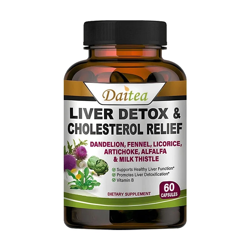 Liver Detox Capsules - Alfalfa, Dandelion & Milk Thistle for Antioxidants