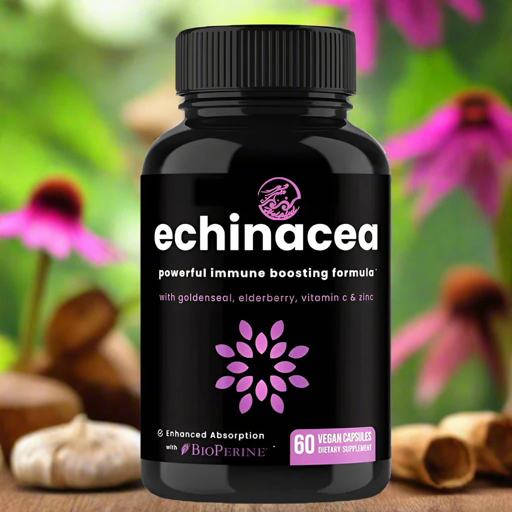 Echinacea, Elderberry, Ganoderma, Ginger, Vitamin C & Zinc Immune Support Capsules